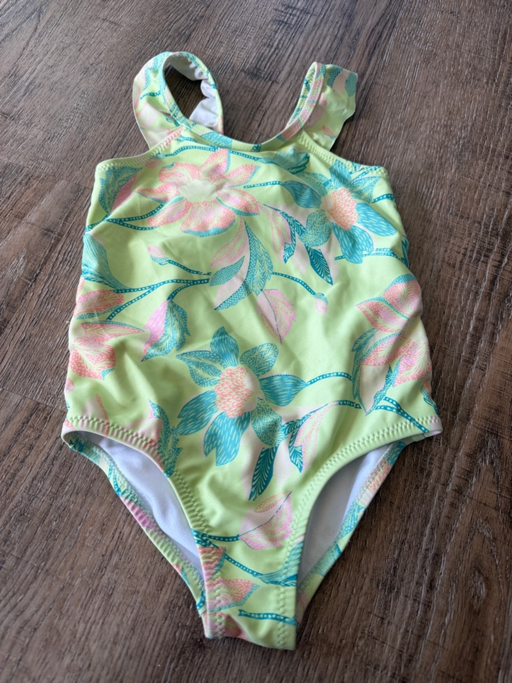 OshKosh B'gosh Lime Green Floral One-Piece Swimsuit